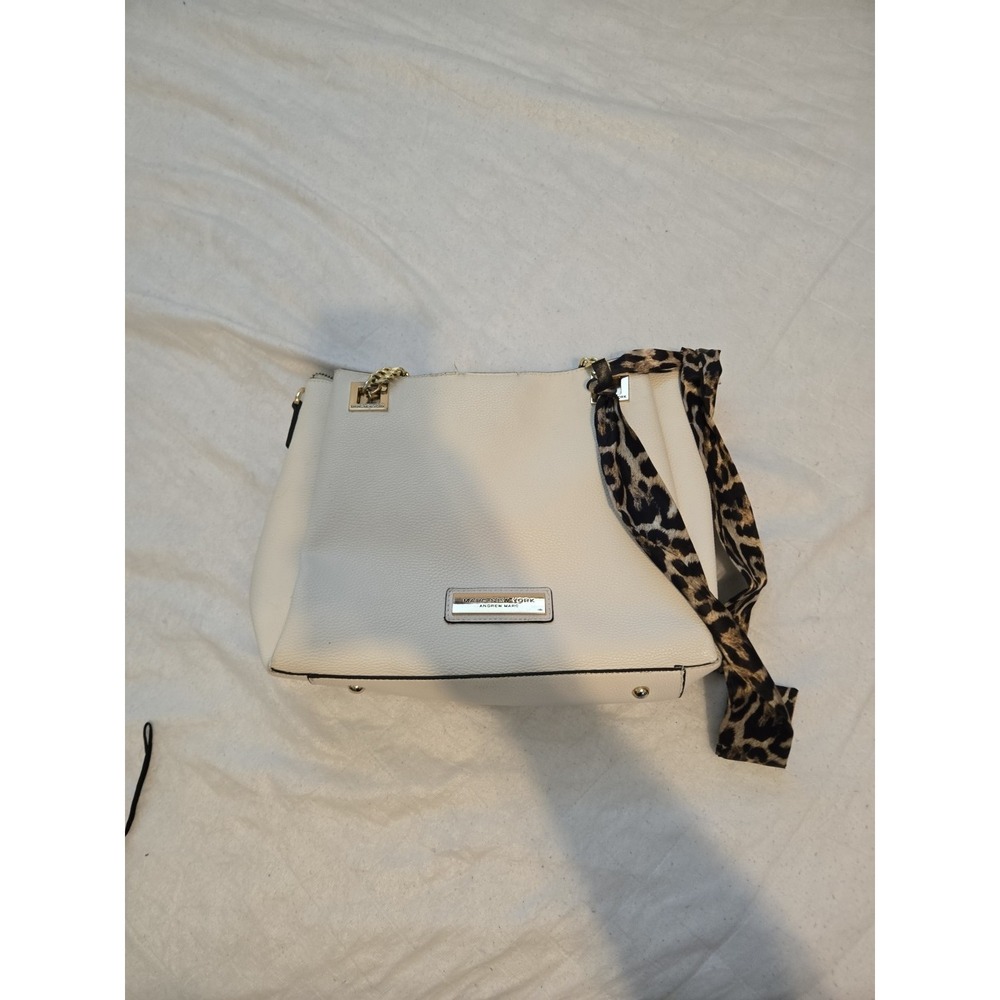 Andrew Marc Cream White Colored Leather Tote